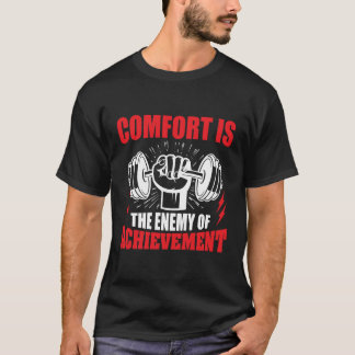 Fitness Motivation Quote Dumbbell Lifting Gym T-Shirt