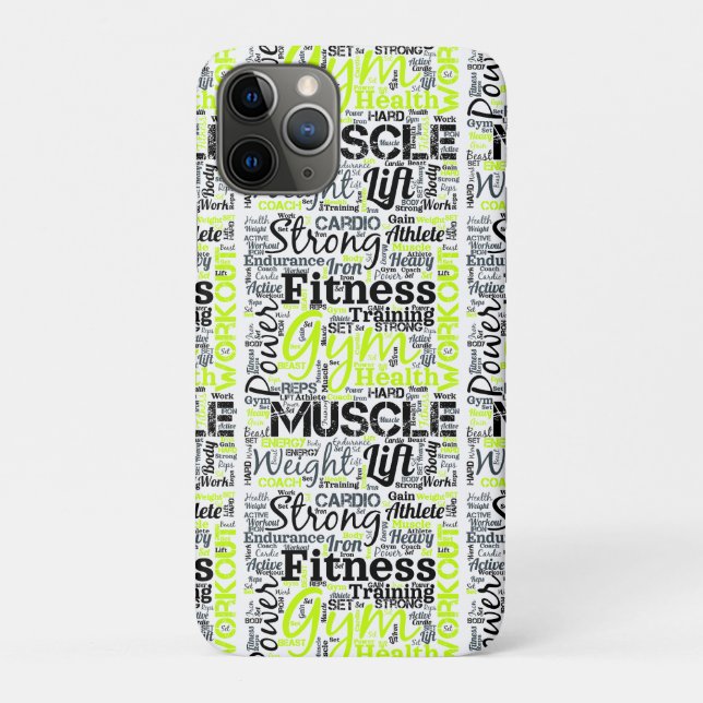 Fitness Motivation Typography Design Case-Mate iPhone Case (Back)