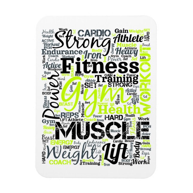 Fitness Motivation Typography Design Magnet (Vertical)