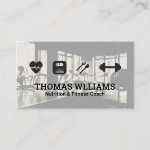 Fitness Nutrition Icons   Gym Background Business Card