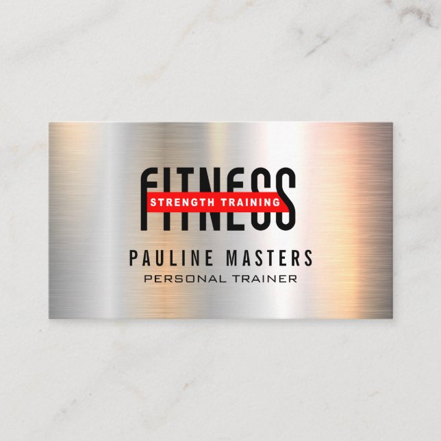Fitness Nutrition | Personal Trainer | Metallic Appointment Card (Front)