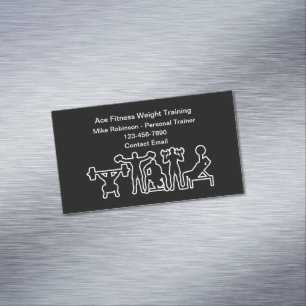 Fitness Personal Trainer And Coach Magnetic Business Card