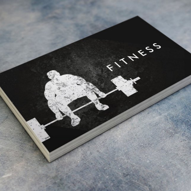 Fitness Personal Trainer Bodybuilder Workout Dark Business Card (Creator Uploaded)