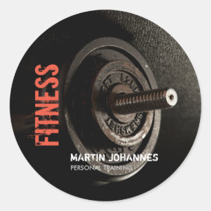 Fitness Personal Trainer Bodybuilding Modern Sharp Classic Round Sticker