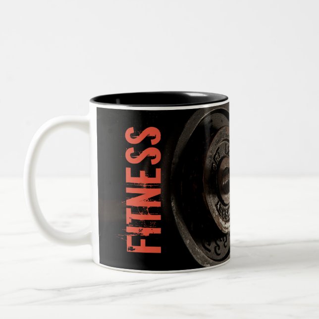 Fitness Personal Trainer Bodybuilding Modern Sharp Two-Tone Coffee Mug (Left)