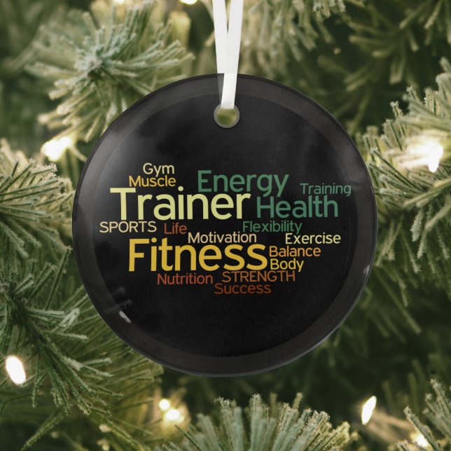 Fitness/Personal Trainer Glass Tree Decoration (Insitu)