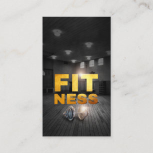 Fitness Personal Trainer Gold Typography Business Card