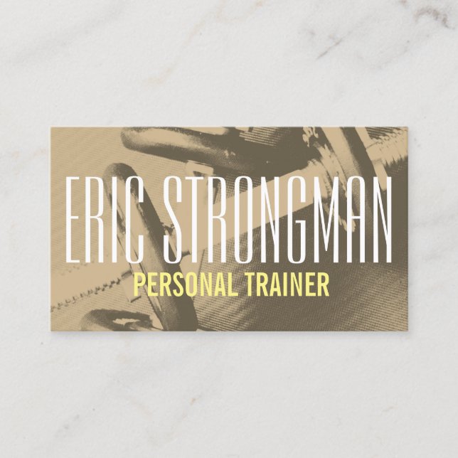Fitness personal trainer gym style cover business card (Front)