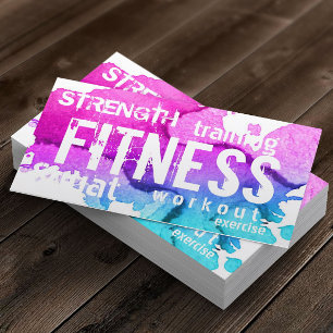 Fitness Personal Trainer Modern Colorful Business Card