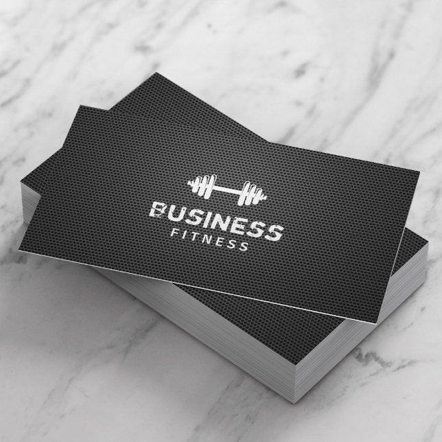 Fitness Personal Trainer Professional Black Metal Business Card (Creator Uploaded)