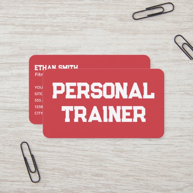 Fitness Personal Ttrainer Business Card (Front/Back In Situ)