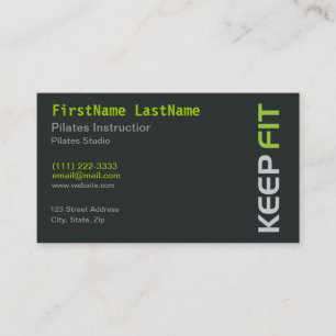 Fitness Pilates Instructor on white Business Card