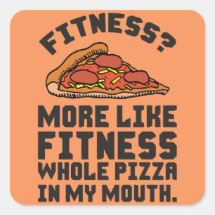 Fitness Pizza Square Sticker