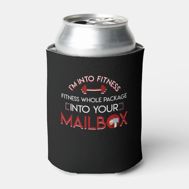 Fitness Postal Worker Into Package Mailbox Can Cooler (Can Front)