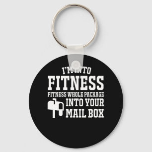 Fitness Postal Worker Package Into Mailbox Key Ring