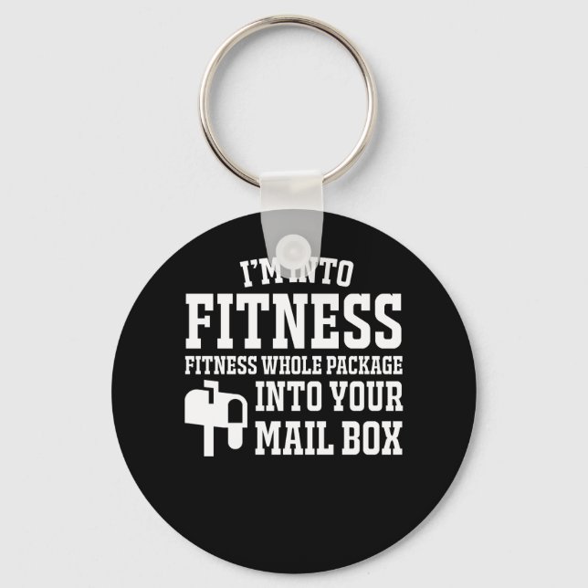 Fitness Postal Worker Package Into Mailbox Key Ring (Front)