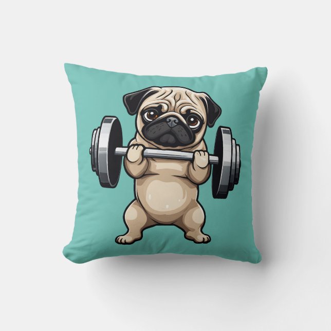 Fitness Pug Cushion (Front)