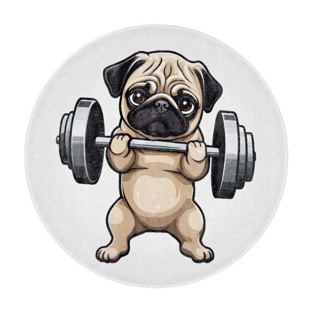 Fitness Pug Cutting Board (Front)