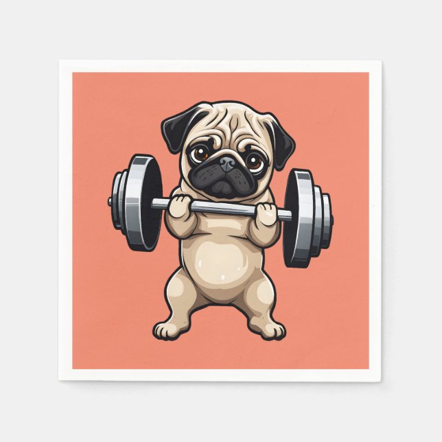 Fitness Pug Napkin (Front)