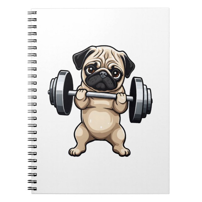 Fitness Pug Notebook (Front)