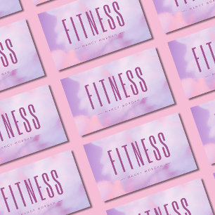 Fitness Purple Holographic  Business Card