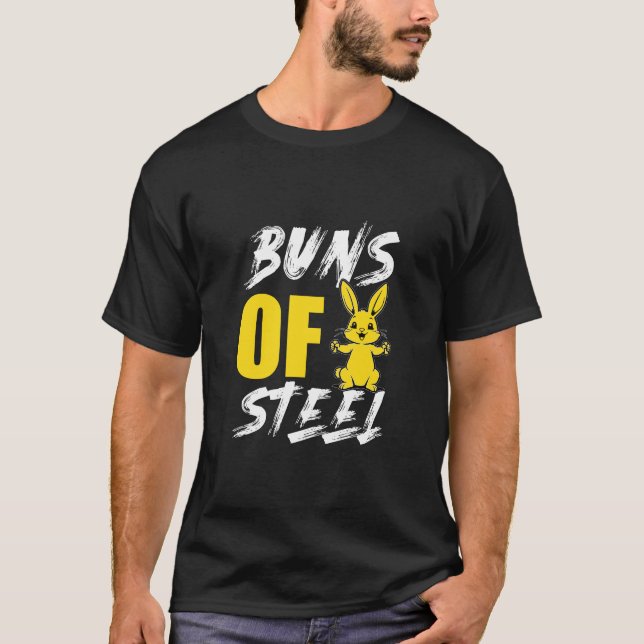 Fitness Rabbit Lover Gym Workout Funny Bun T-Shirt (Front)
