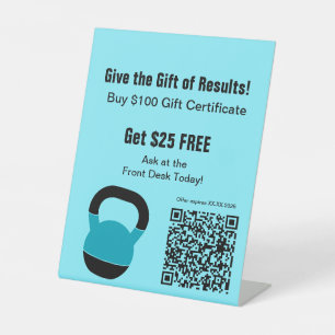 Fitness Results All Year Gift Certificate Pedestal Sign