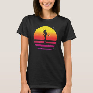 Fitness Roping Sunset Jumping Rope Skipping Women T-Shirt