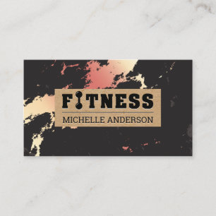 Fitness Rose Gold Marble Business Card