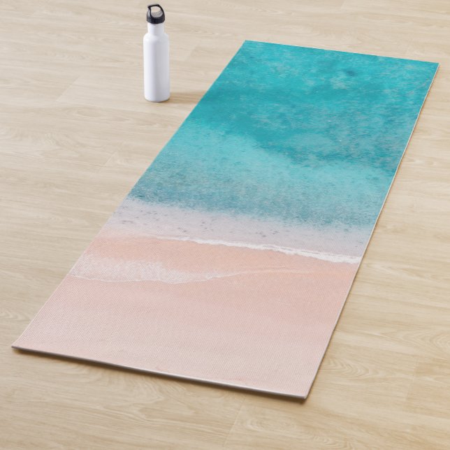 Fitness Sand Sea Waves Template Beach Seaside Yoga Mat (In Situ)