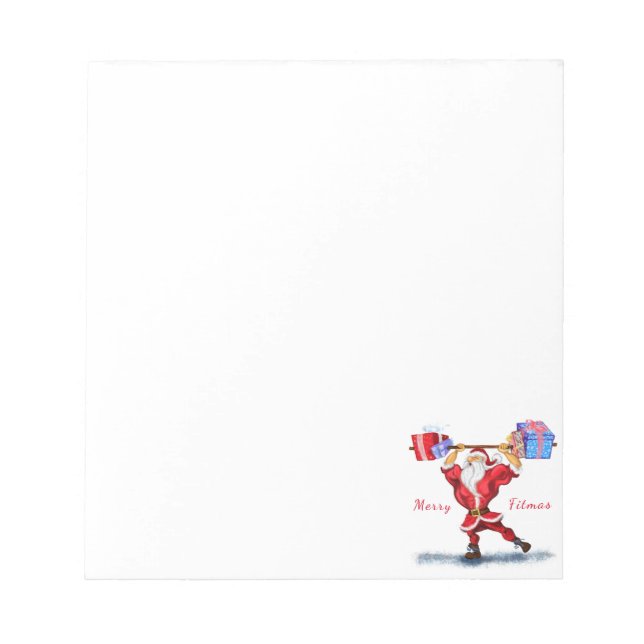 Fitness Santa Christmas Notepad (Front)