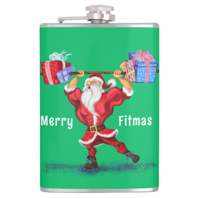Fitness Santa Claus Flask (Front)