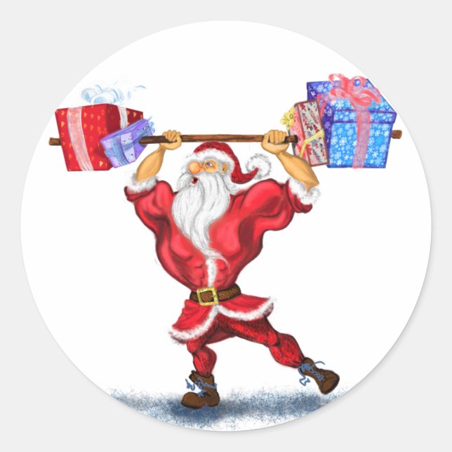 Fitness Santa Claus Stickers (Front)