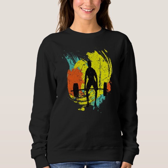 Fitness Sports Barbell Gym Kettlebell Workout Sweatshirt (Front)