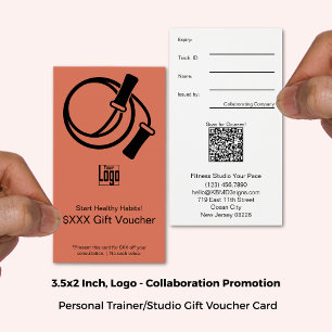 Fitness Starter Orange Black Gift Voucher Card