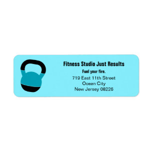 Fitness Studio Motto Kettlebell Return Address Label
