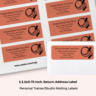 Fitness Studio Skipping Rope Orange Return Address Label