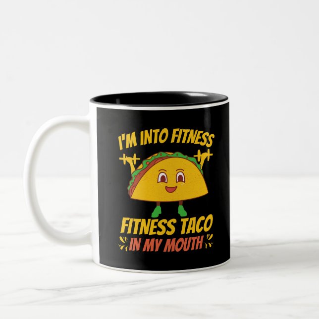 Fitness Taco Exercise Gym Two-Tone Coffee Mug (Left)