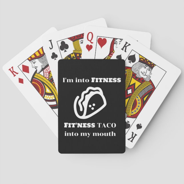 Fitness TACO Funny Sarcastic Novelty Graphic Gift Playing Cards (Back)