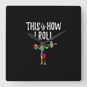 Fitness This is How I Roll Gym Bodybuilding Girl Square Wall Clock