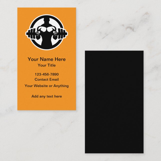 Fitness Trainer And Coach Business Cards  (Front/Back)