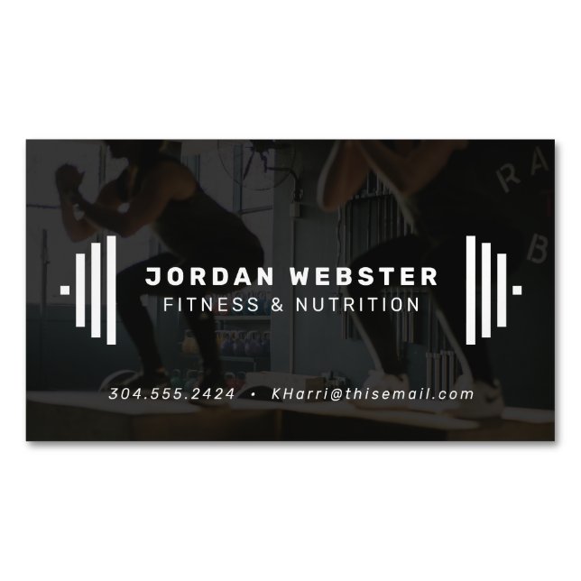 Fitness trainer business card with photo (Front)