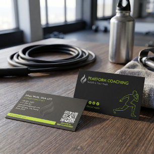 Fitness Trainer Business   Minimalist Matte Black Card