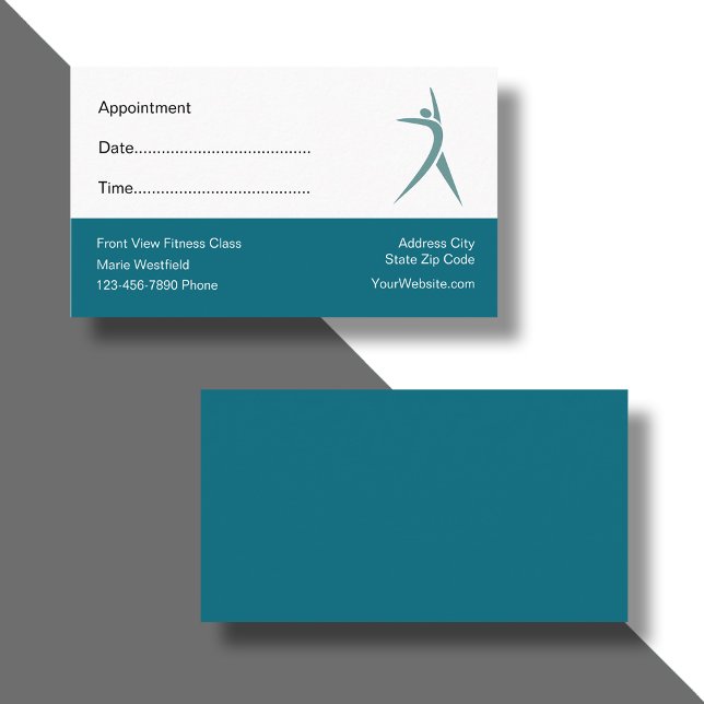 Fitness Trainer Class Appointment Business Cards (Creator Uploaded)