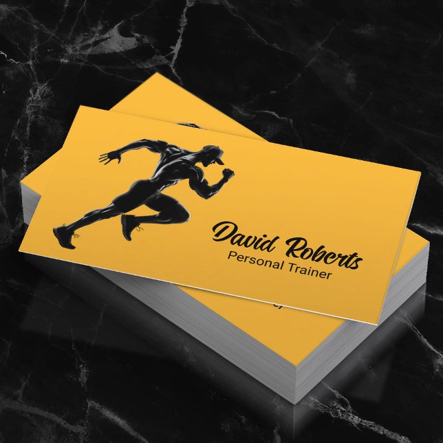 Fitness Trainer Gym Coach Minimalist Gold Business Card (Creator Uploaded)