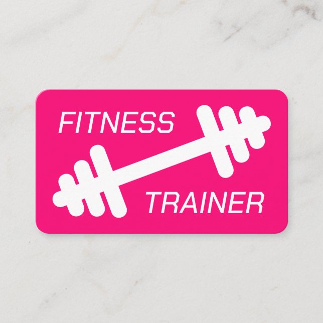 Fitness trainer gym coach modern neon pink business card (Front)