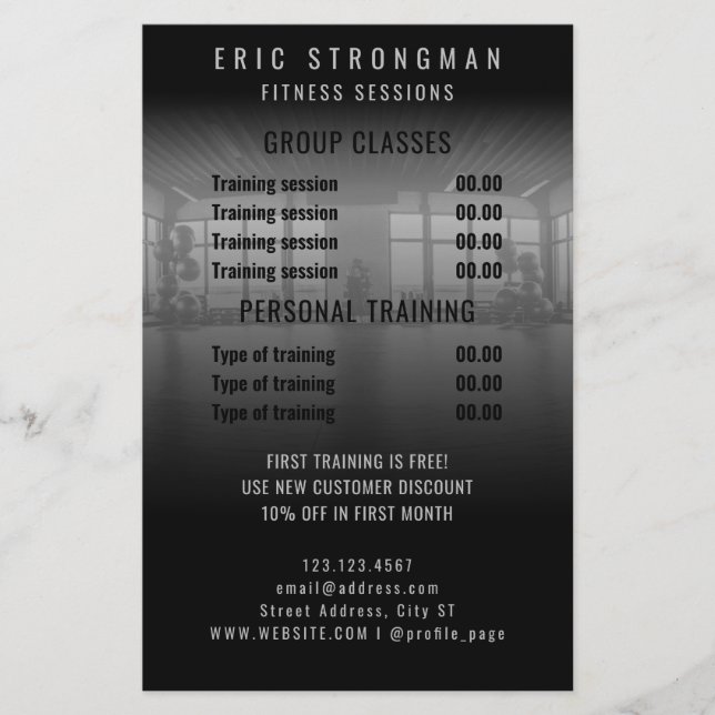 Fitness trainer gym image  flyer (Front)