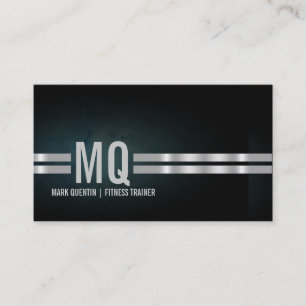 Fitness Trainer Gym Monogram Business Card