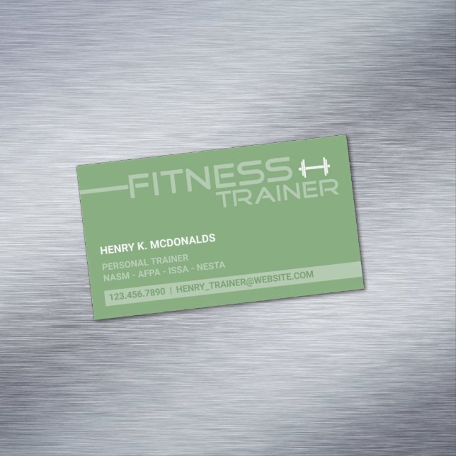 Fitness Trainer Magnetic Business Card (In Situ)