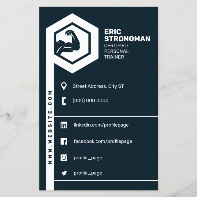 Fitness trainer minimalist masculine  flyer (Front)